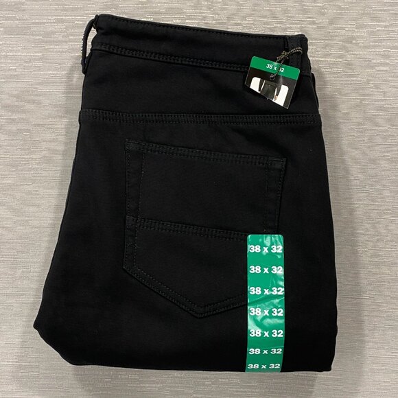 CAT Caterpillar Work Pants Mens 38 x 32 Black Canvas Fleece Lined Insulated - Picture 1 of 11